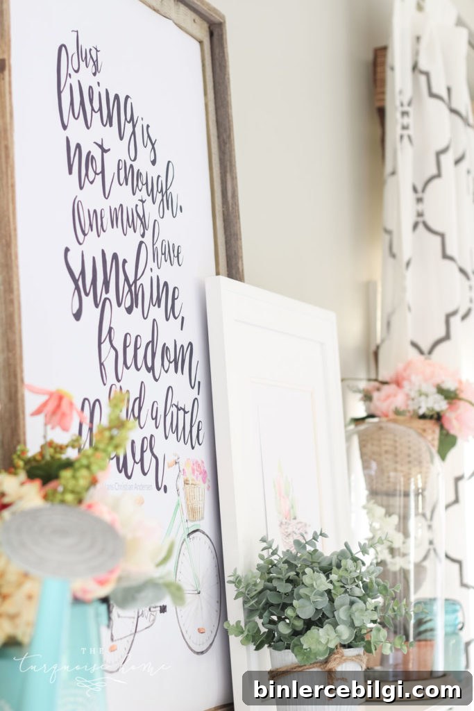 Spring Home Tour at a Flower Shop: Floral Home Decor Ideas 9 Adorable spring mantel with tons of floral inspiration!