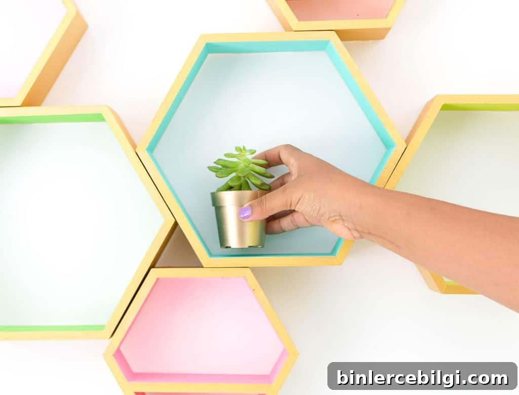 Affordable DIY Shelving Ideas to Maximize Home Storage 11 Metallic Hexagon DIY Shelves
