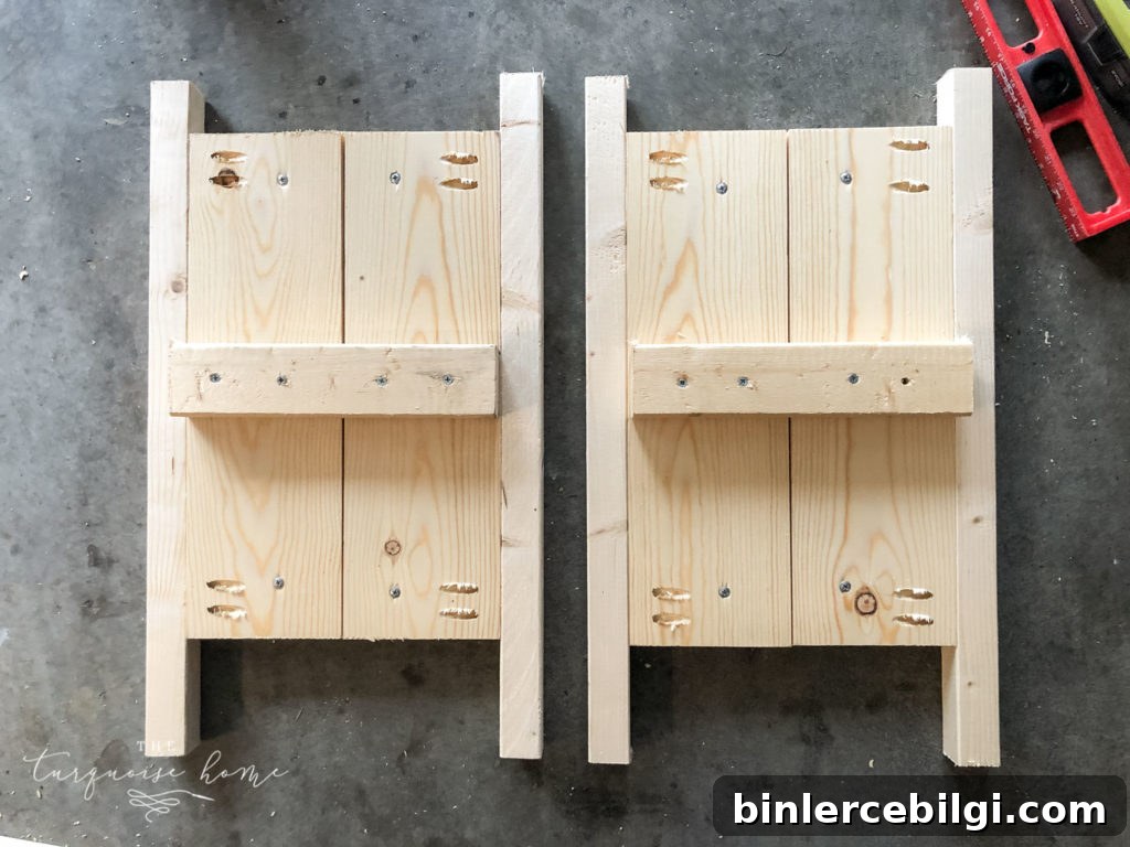 Add cleats to two panels