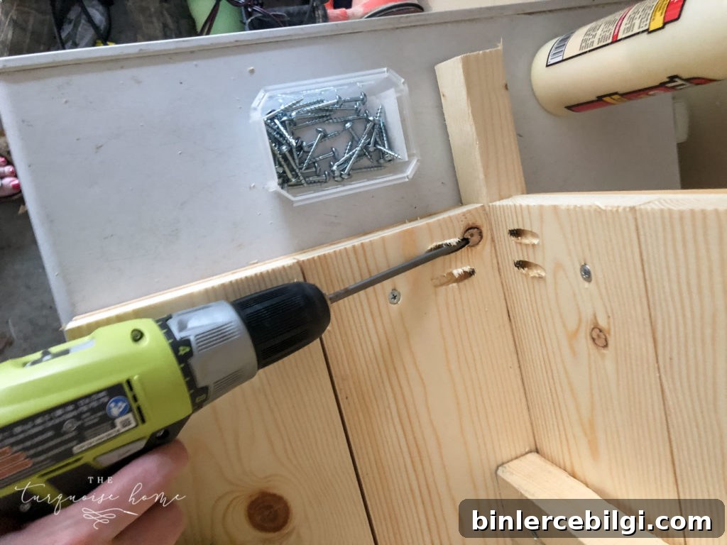 Add the remaining side panels to the legs