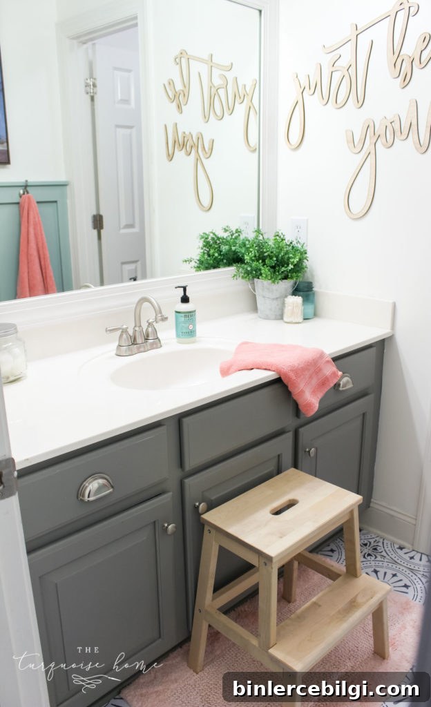 How to Create Big Style in a Small Bathroom | The Girls' Bathroom Refresh Reveal 
