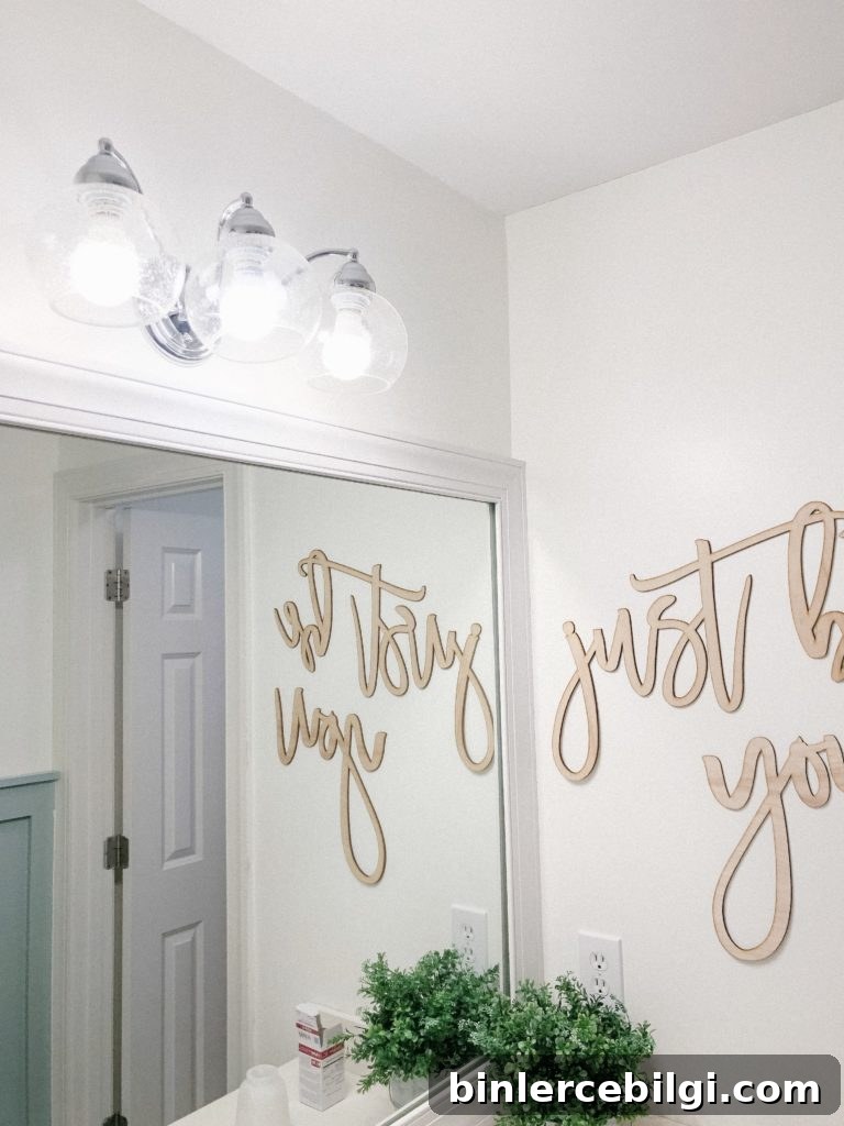 New Modern Light Shades for Girls' Bathroom Makeover | Globe Light Shades | Bathroom Vanity Light