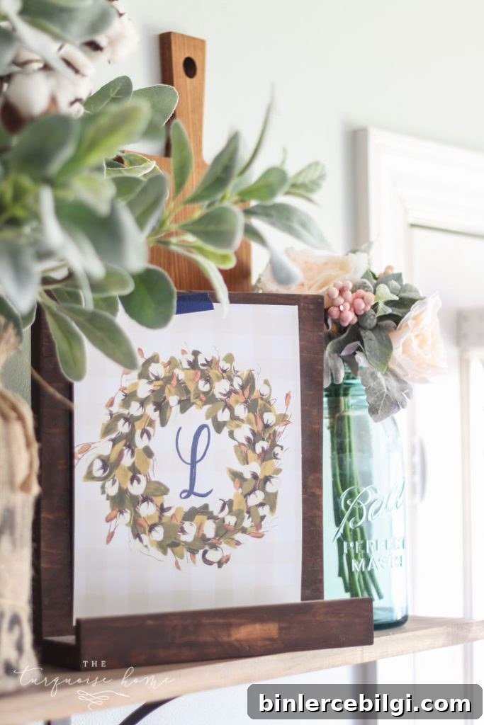 These monogramed cotton stem free printables will look so cute in a farmhouse-styled home. Grab them in any monogram! | Free Printable | Farmhouse Free Printables