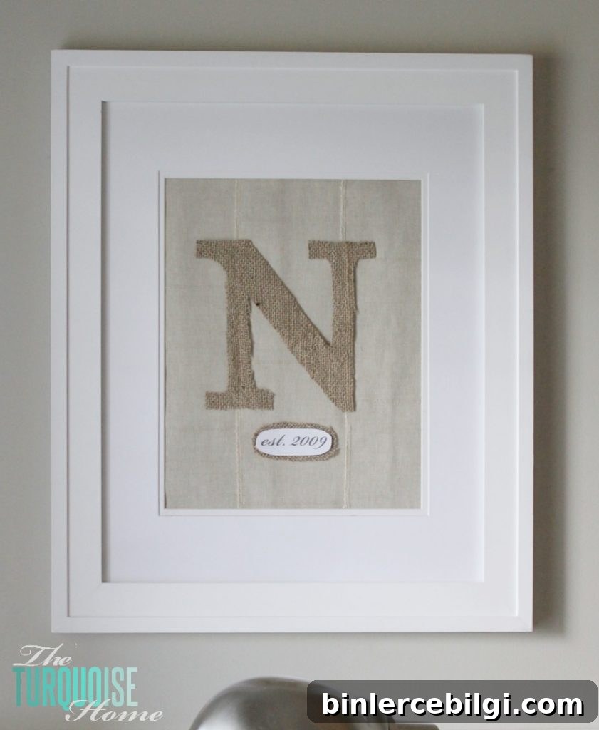 DIY Framed Burlap Monogram