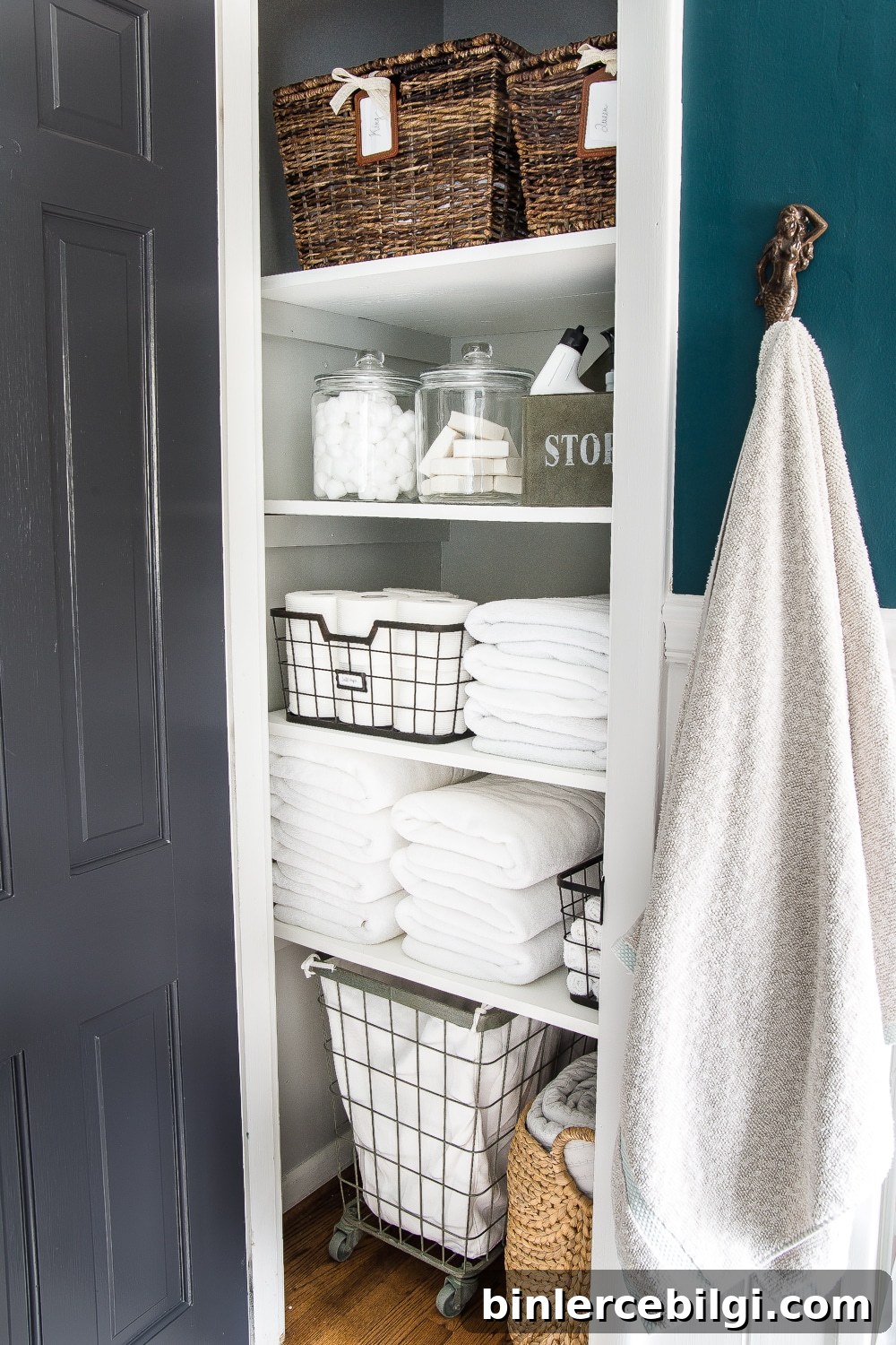 Gorgeous linen closet organization