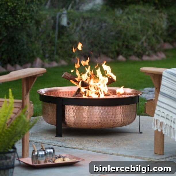 DIY Fire Pit Ideas and Where to Buy Them 14 Copper woodburning fire pit