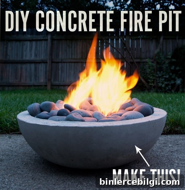 DIY Fire Pit Ideas and Where to Buy Them 9 Concrete bowl firepit