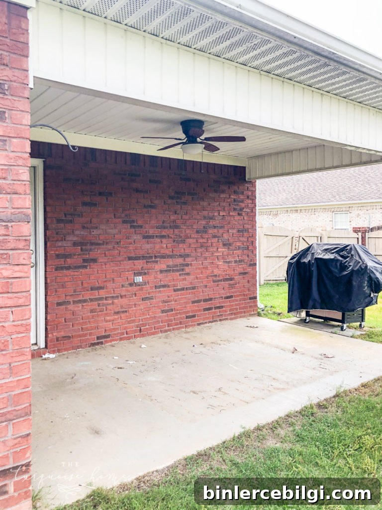 How to Paint a Concrete Patio for Long-Lasting Results 3 How to Paint a Concrete Patio - the before picture