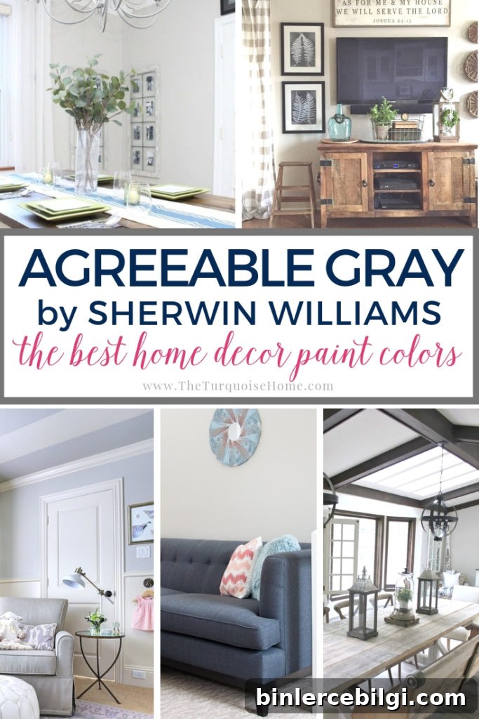 Agreeable Gray by Sherwin Williams is one of the most popular gray paint colors out there today! #paintcolors #sherwinwilliams #agreeablegray #diyhomedecor #diyhomedecoronabudget 