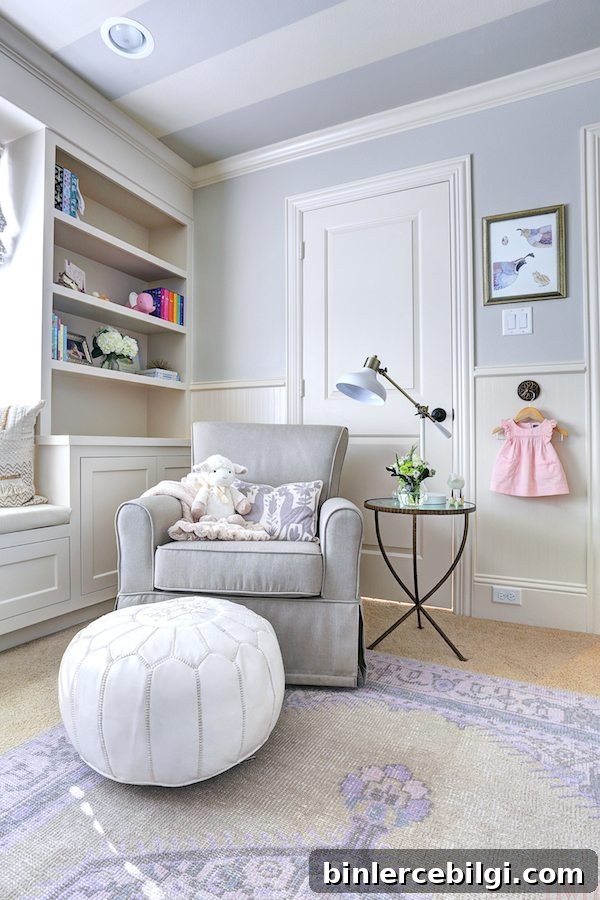Little girl's nursery with Agreeable Gray by Sherwin Williams