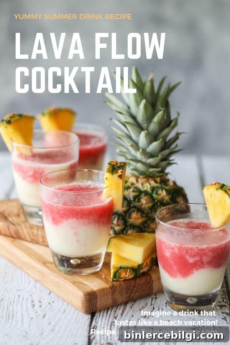 This Lava Flow Cocktail will make you feel like you're hanging out on the beach! A traditional Hawaiian drink!