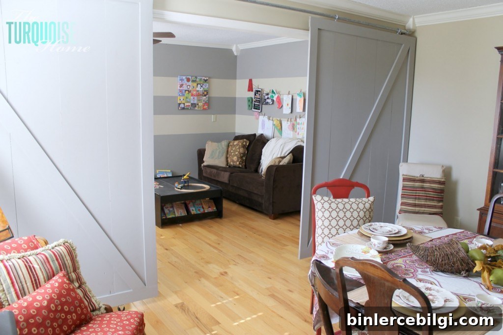 DIY Simple Sliding Barn Doors | TheTurquoiseHome.com