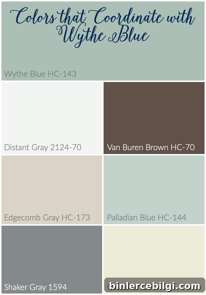 Benjamin Moore Wythe Blue HC-143: Color Review and Room Photos 4 Colors that pair well with Wythe Blue #wytheblue #benjaminmoore #paintcolors #coordinatingcolors