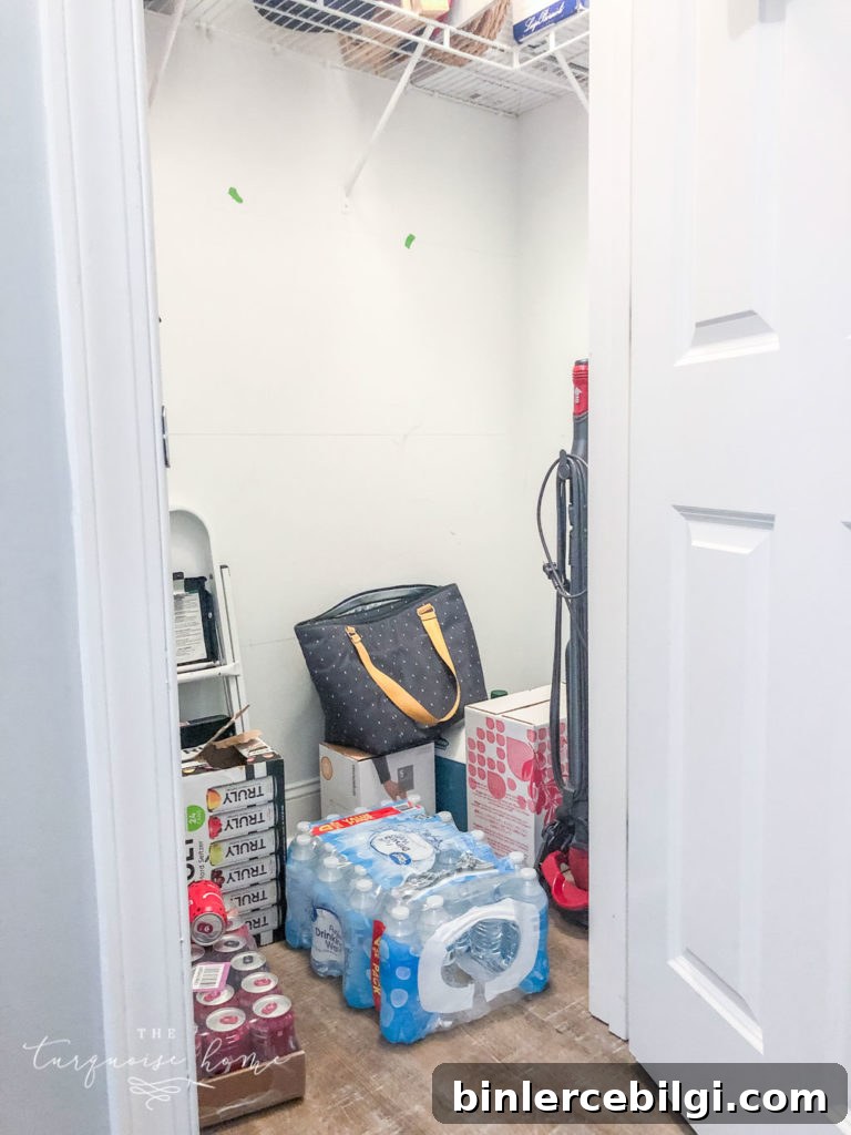 DIY Closet Shelves: Step-by-Step Beginner Guide 4 Make a pantry out of unused space in a coat closet by utilizing the vertical space.