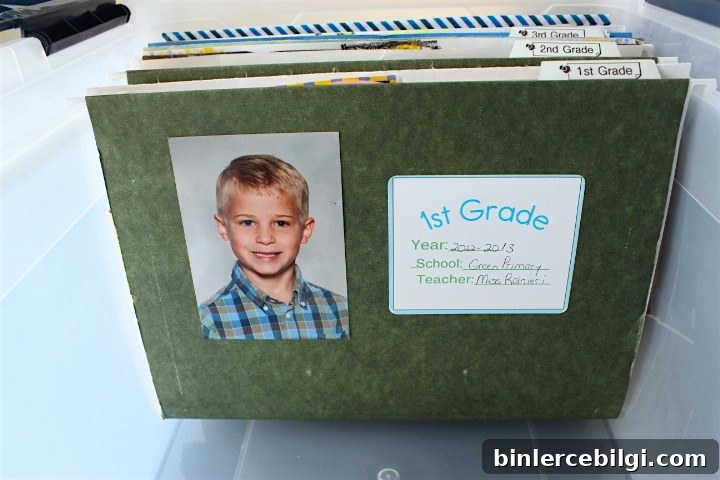 Filing system for kids art papers