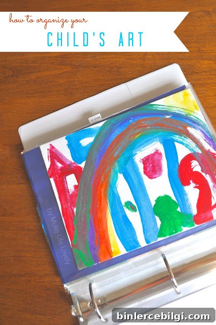 Artwork binder for kids art papers