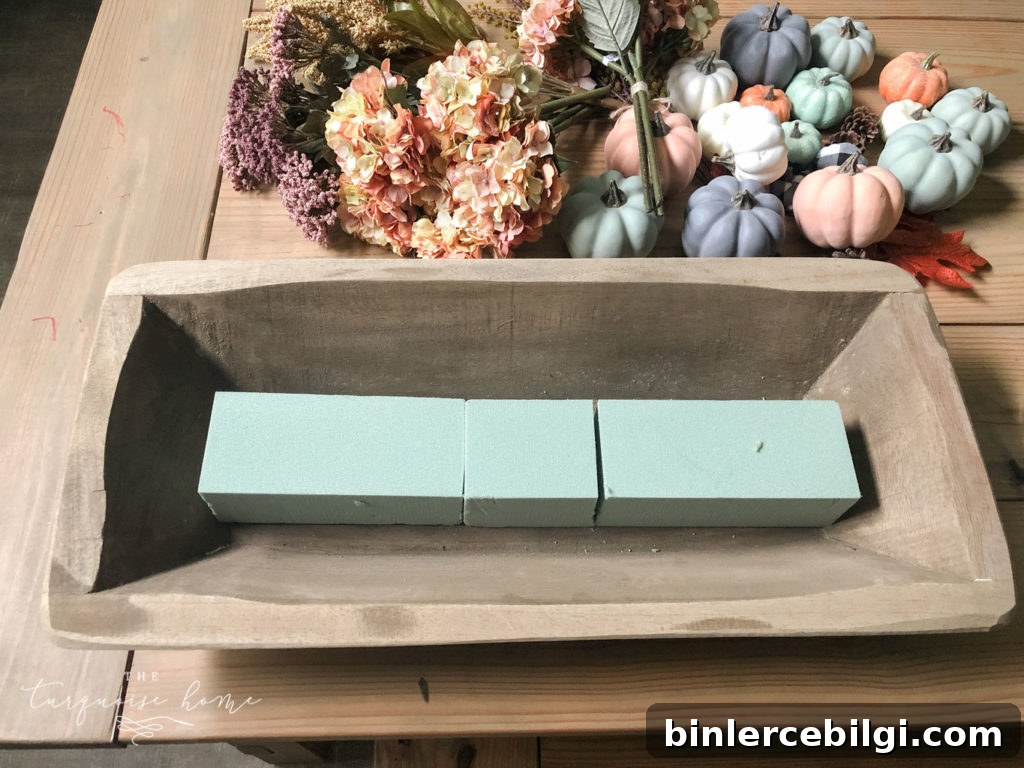 DIY Pumpkin & Dough Bowl Floral Fall Centerpiece