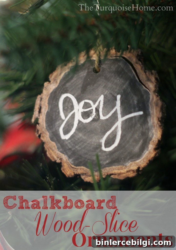 Chalkboard Wood-Slice Ornaments