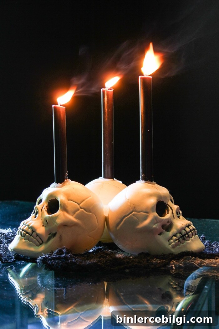 DIY Skull Candelabra Centerpiece for Halloween