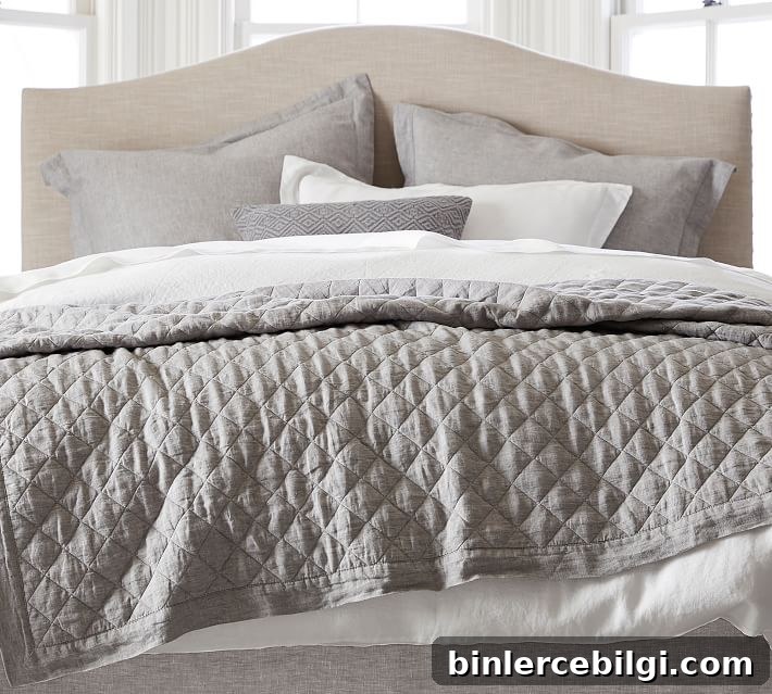Farmhouse Bedding Ideas to Transform Your Bedroom 11 Flagstone Linen Gray Quilt | farmhouse bedding