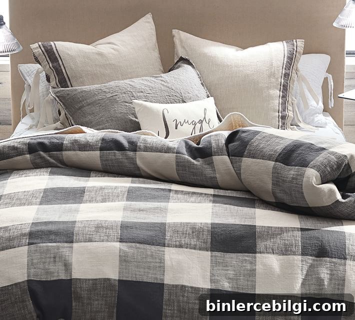 Farmhouse Bedding Ideas to Transform Your Bedroom 12 Buffalo Check Duvet | farmhouse bedding