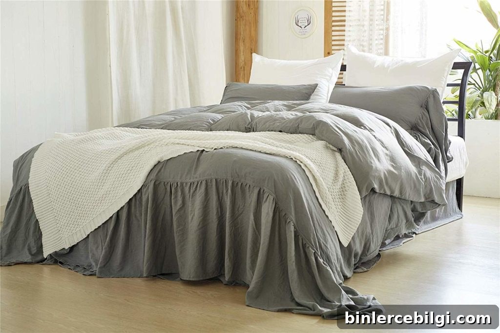 Farmhouse Bedding Ideas to Transform Your Bedroom 18 Vintage ruffled bedding with long trim