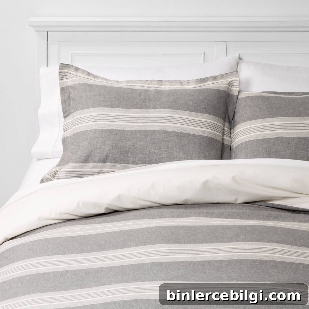 Farmhouse Bedding Ideas to Transform Your Bedroom 10 Chambray Gray Duvet Set | farmhouse bedding
