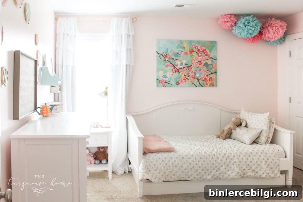 Rooms decor ideas for girls | girls bedroom ideas | gold, pink and turquoise girls bedroom decor - Pottery Barn Kids Daybed with Trundle