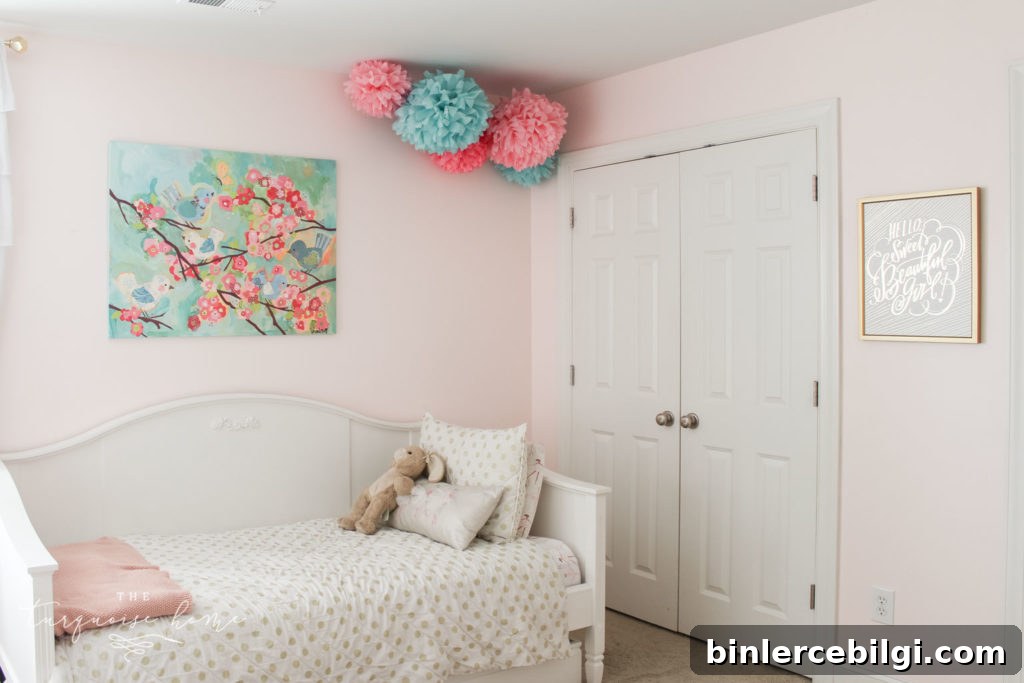 Rooms decor ideas for girls | girls bedroom ideas | gold, pink and turquoise girls bedroom decor - Hello Sweet Beautiful Girl Art Print