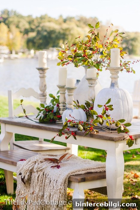 lakeside thanksgiving table decor