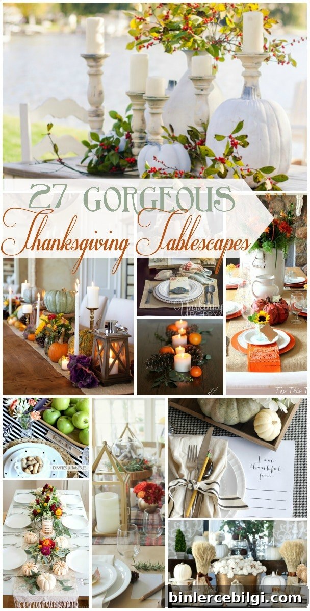 27 Gorgeous Thanksgiving Tablescapes | TheTurquoiseHome.com