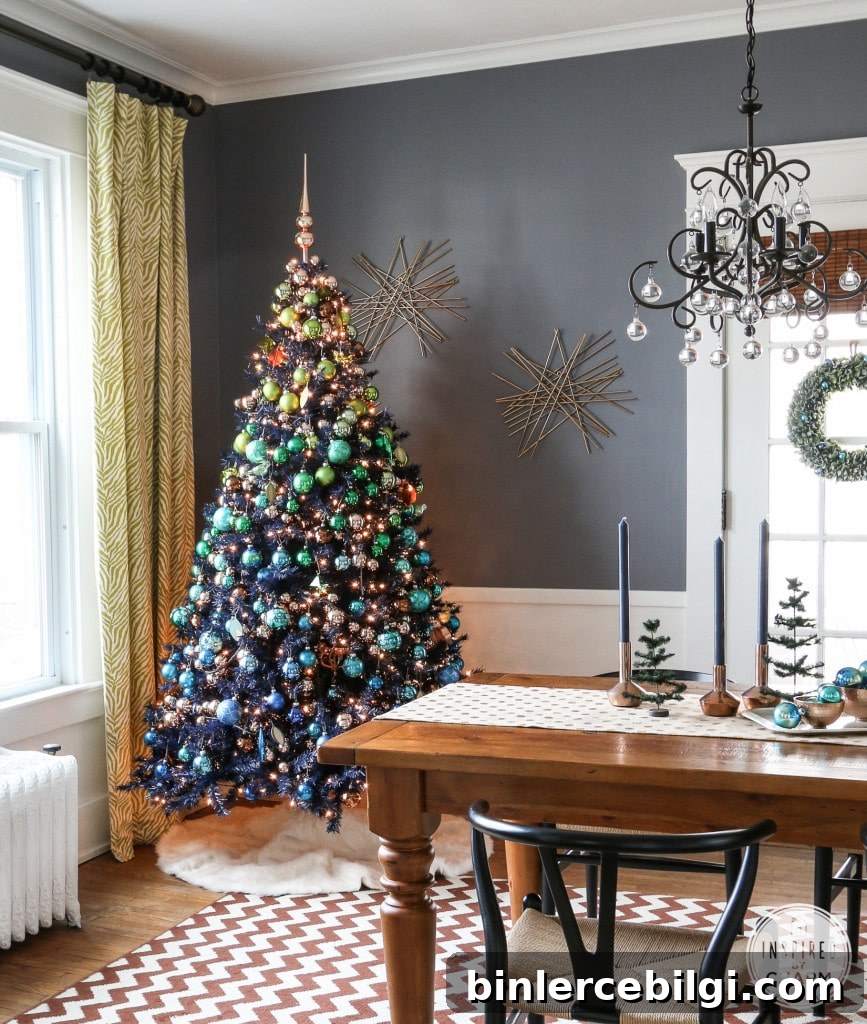 Jewel tone Christmas decor