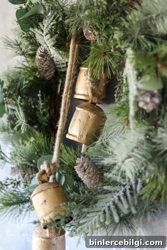 DIY Winter Wreath with bells
