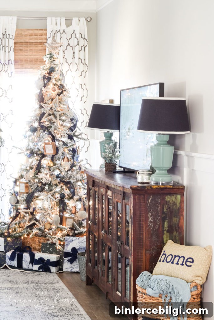Farewell Christmas Home Tour: Inspiring Holiday Decor 4 Classic, simple Christmas living room | flocked tree