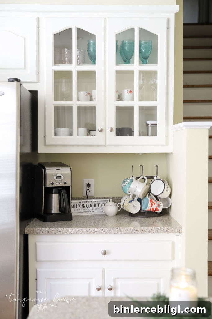 The coffee bar in a large kitchen is essential!