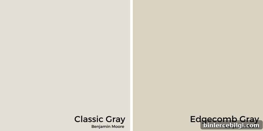 Classic Gray vs. Edgecomb Gray