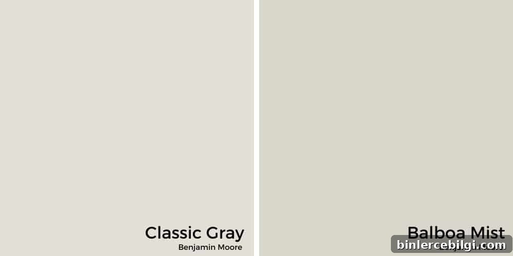 Classic Gray vs. Balboa Mist