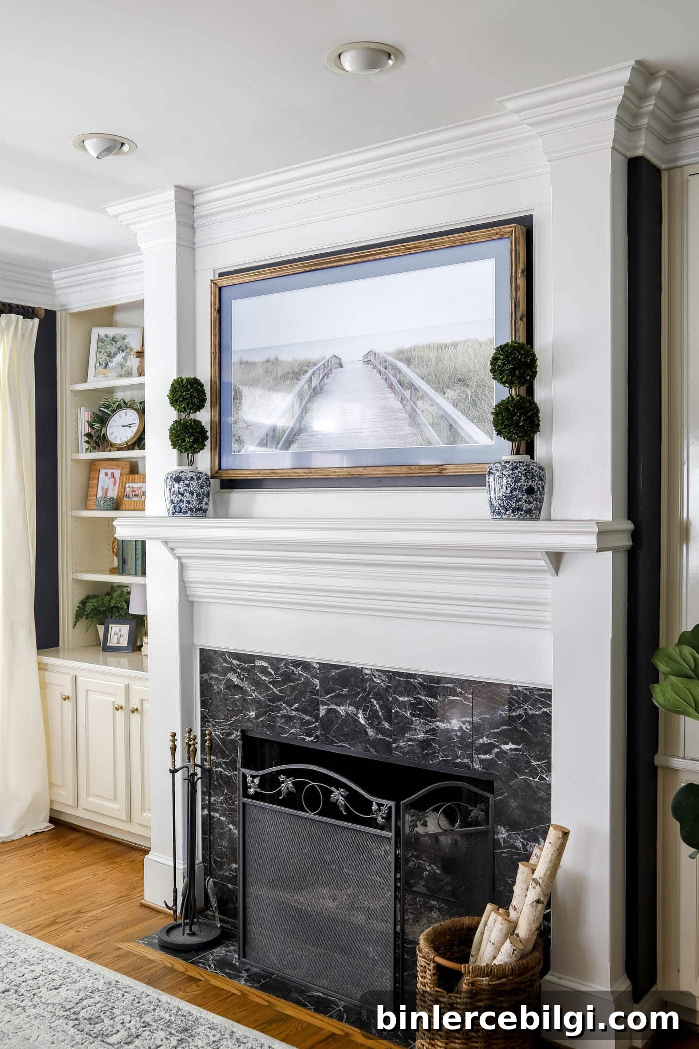 simply white painted trim in living room