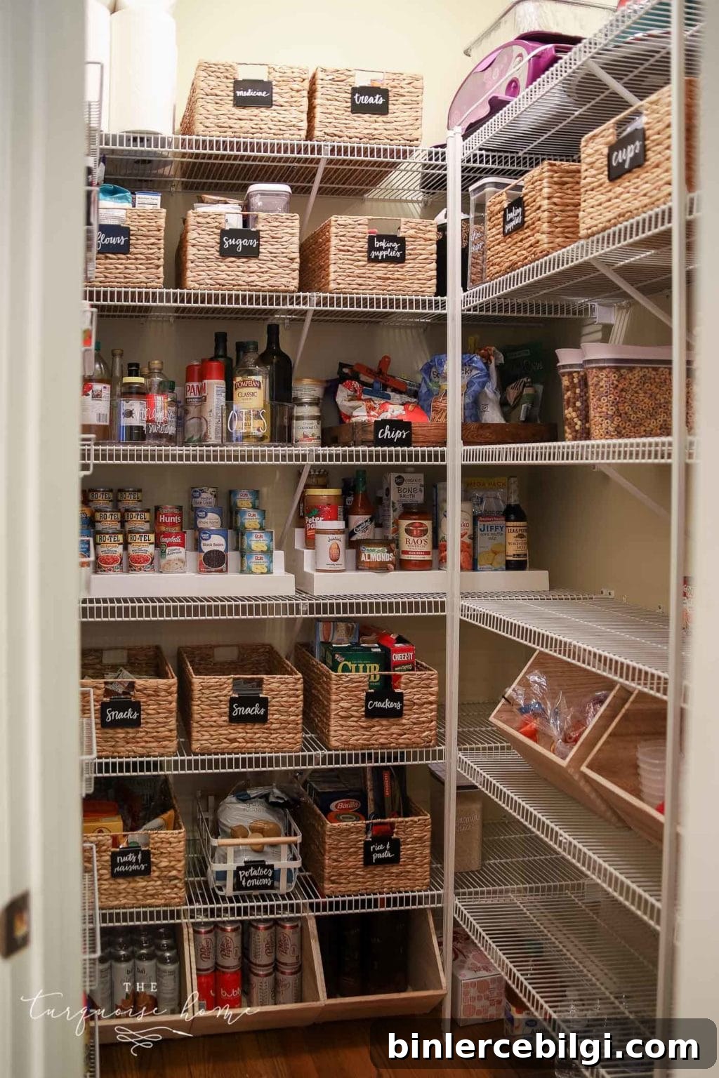 How to Organize a Pantry - pretty baskets with chalkboard labels | Tips and Tricks for organizing a pantry