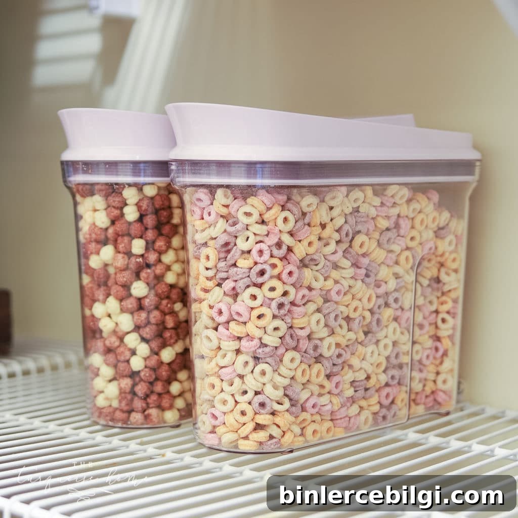 How to Organize a Pantry - cereal in canisters