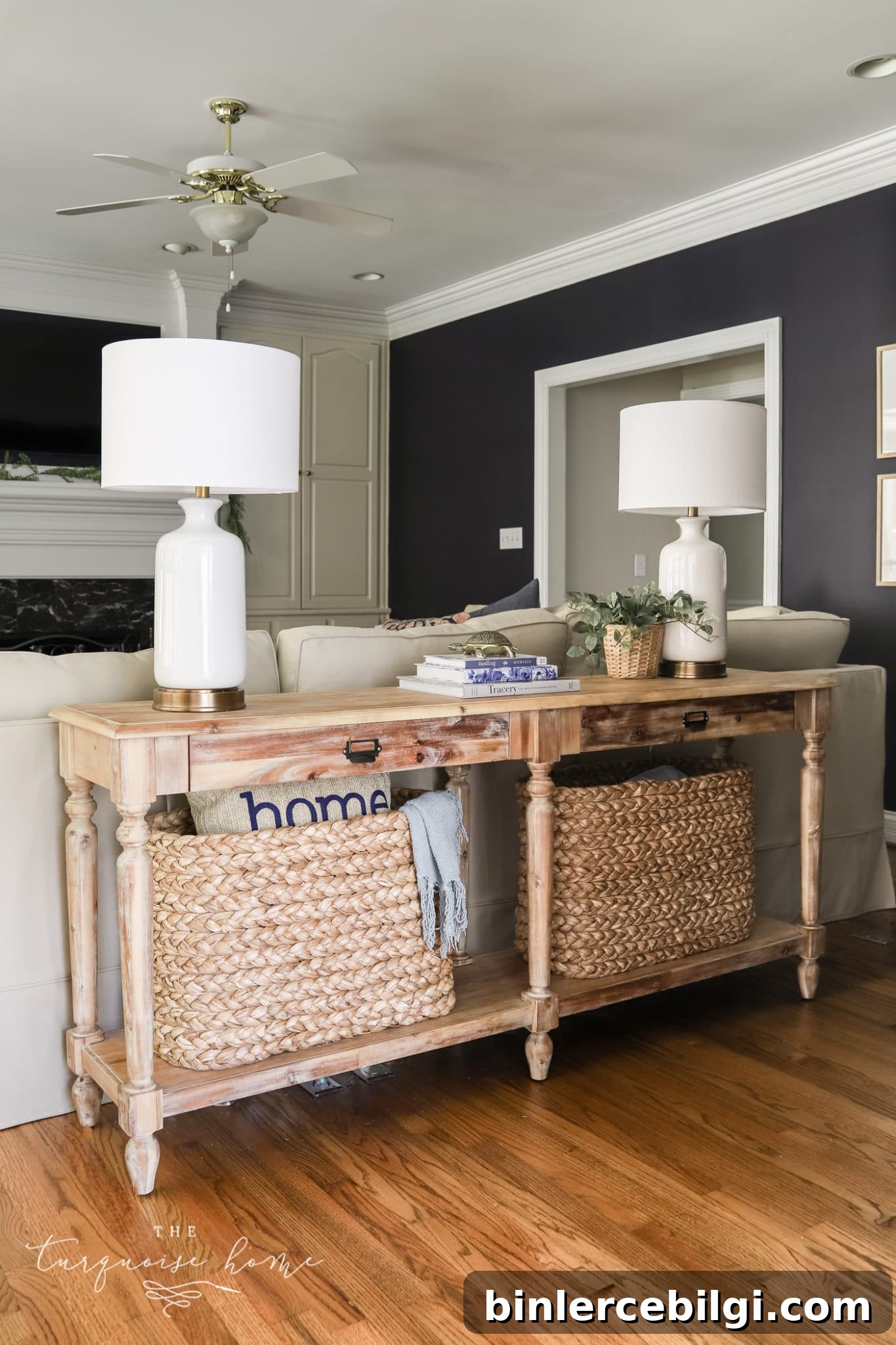 decorated sofa table