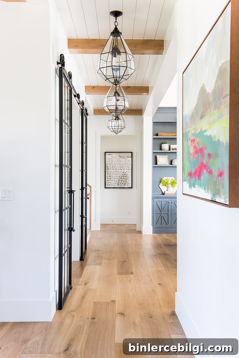 pendant lighting in hallway
