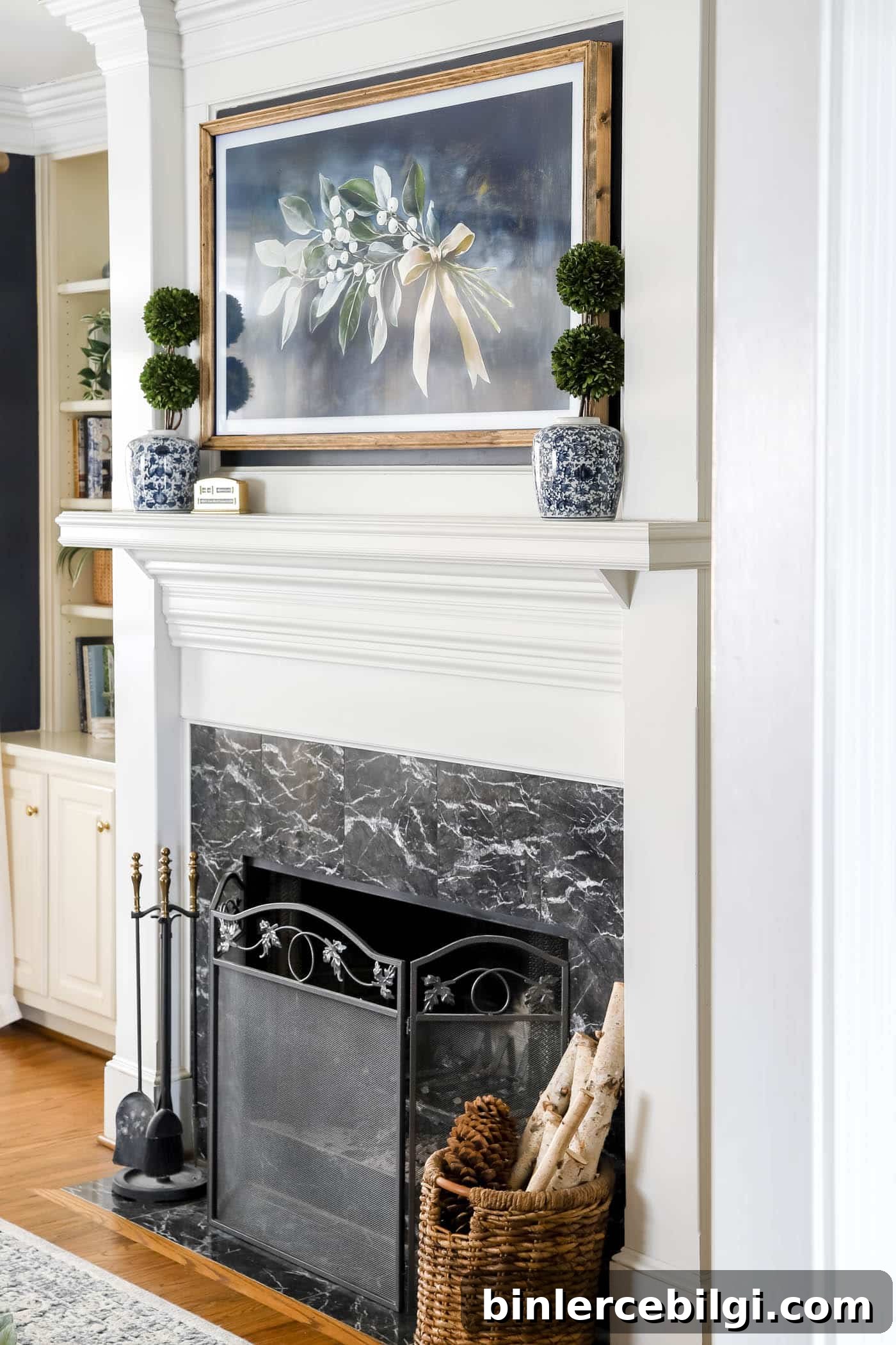 Mantel Decor with TV Above