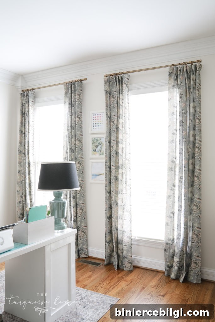 Floral gray and blush curtains