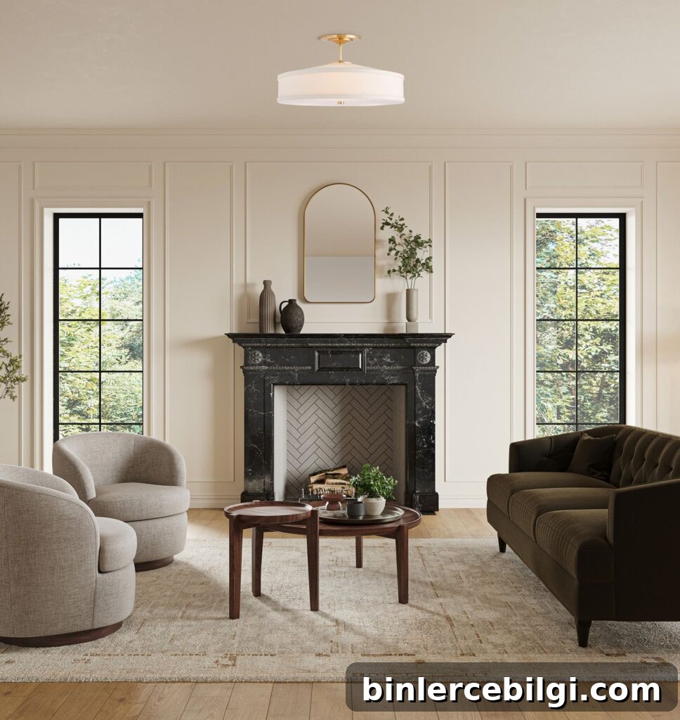 winston semi flush mount light