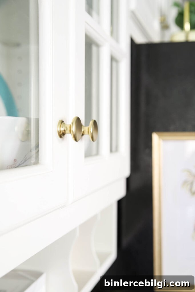 brass hardware in the kitchen