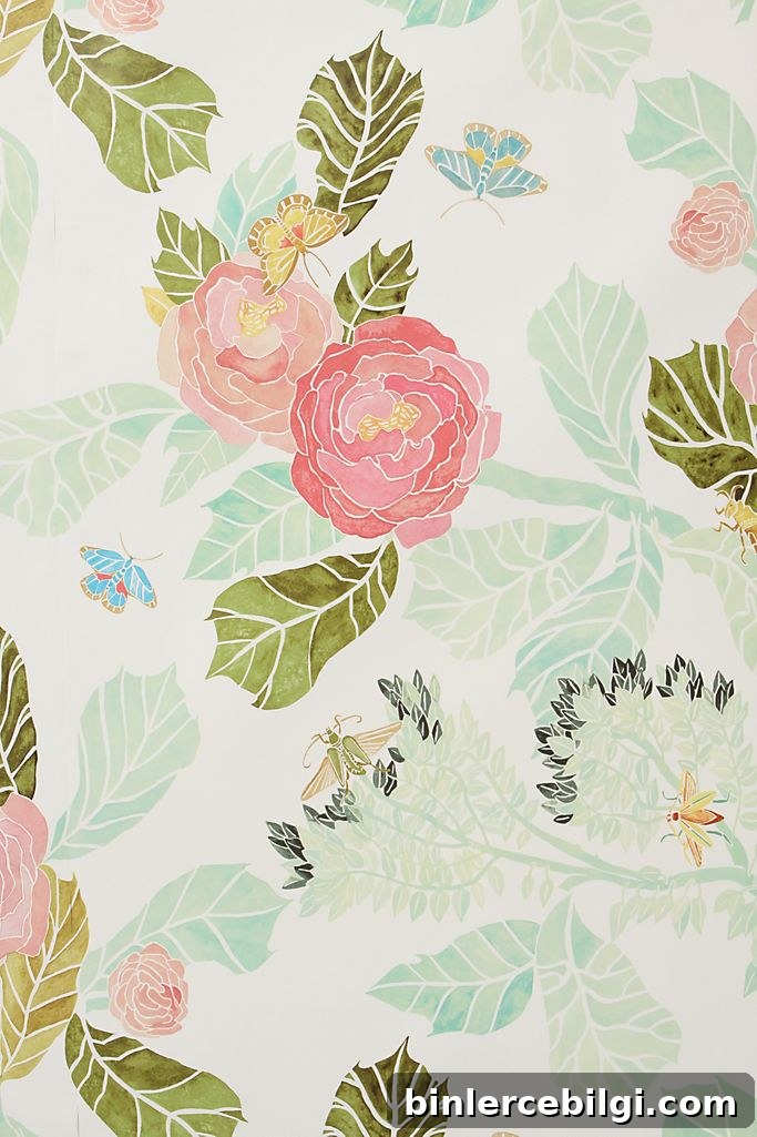 Watercolor Flora Wallpaper from Anthropologie