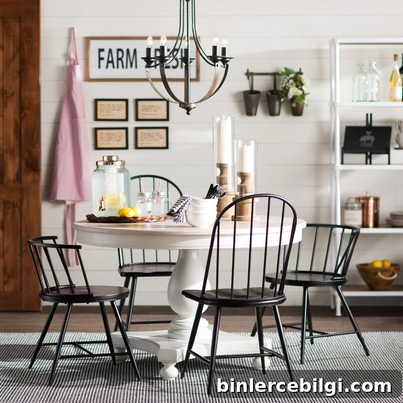 empire style chandelier over kitchen dining table.