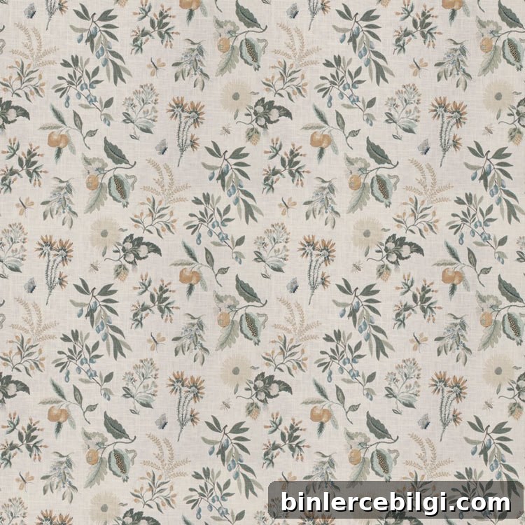 Fabricut Fleur Botanical Fabric in La Mer