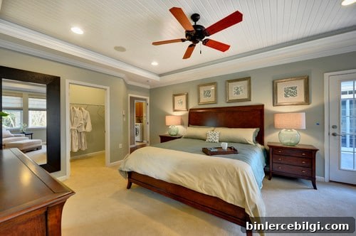 Bedroom painted in Comfort Gray